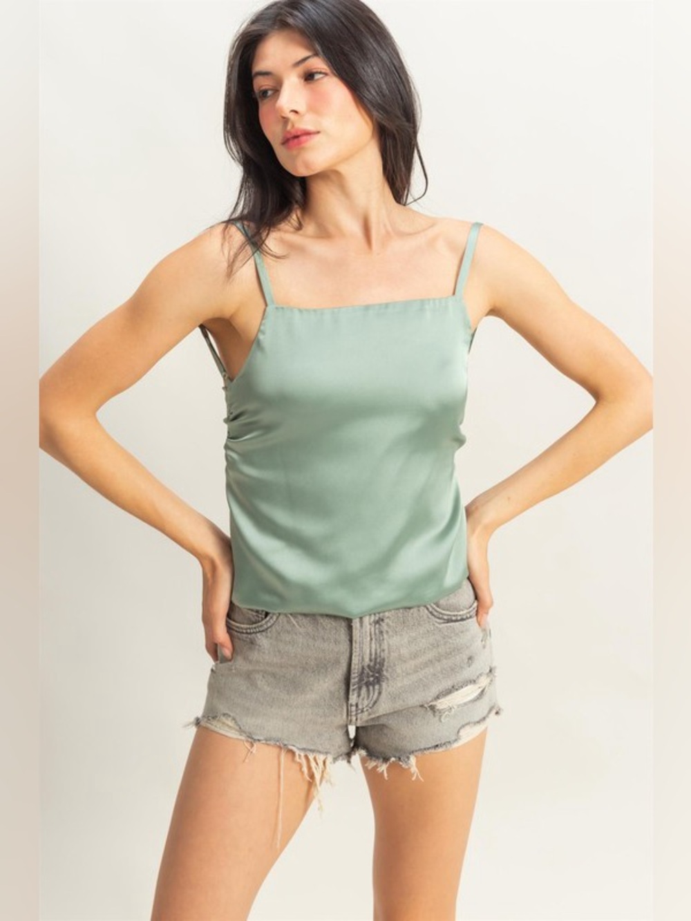 HYFVE Satin Back Tie Detail Cami